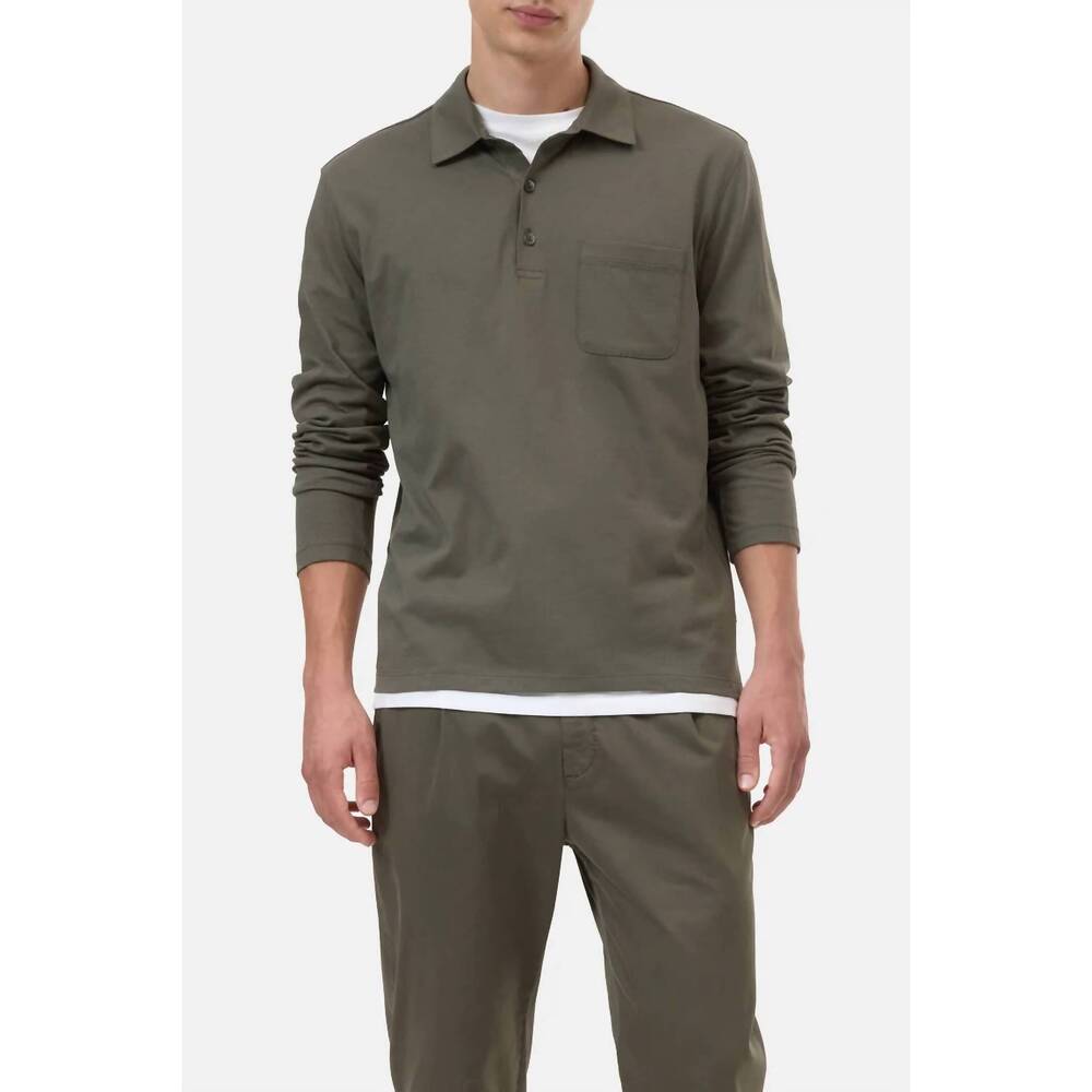 NEW CLOSED men's jersey polo shirt in forest green
